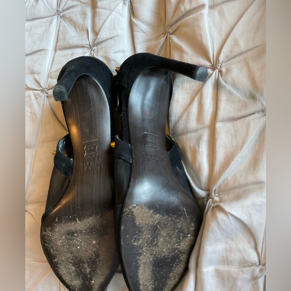 Stuart Weitzman black with gold stud heel shoes - Picture 7 of 7